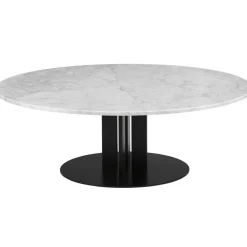 Scala Soffbord Ø110 cm, Vit Marmor
