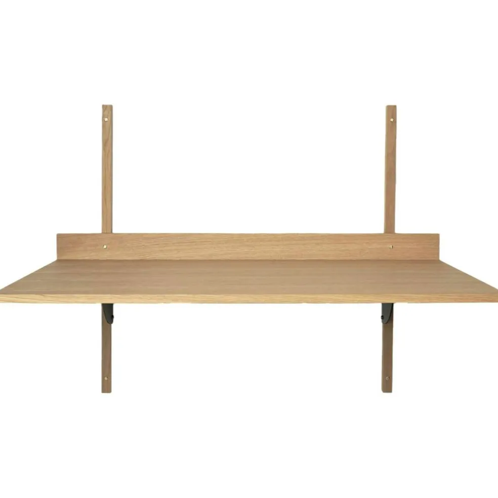Sector Skrivbord 87x45 cm, Ek/Svart Mässing