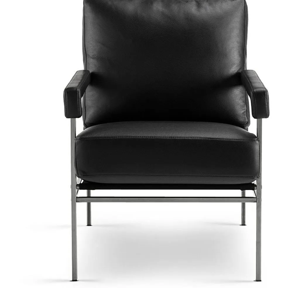 Seventy Five Fåtölj Läder, Svart / Svart Canvas