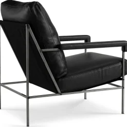 Seventy Five Fåtölj Läder, Svart / Svart Canvas