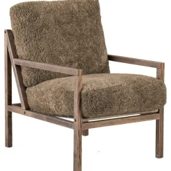 Seventy Five Wood Fåtölj, Rökt Ek / Fårskinn Sahara