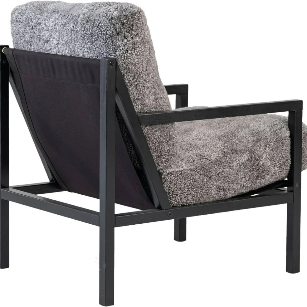 Seventy Five Wood Fåtölj, Svart Ek / Fårskinn Scandinavian Grey