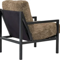 Seventy Five Wood Fåtölj, Svart Ek / Fårskinn Sahara
