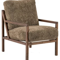 Seventy Five Wood Fåtölj, Valnöt / Fårskinn Sahara