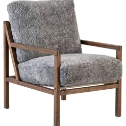 Seventy Five Wood Fåtölj, Valnöt / Fårskinn Scandinavian Grey