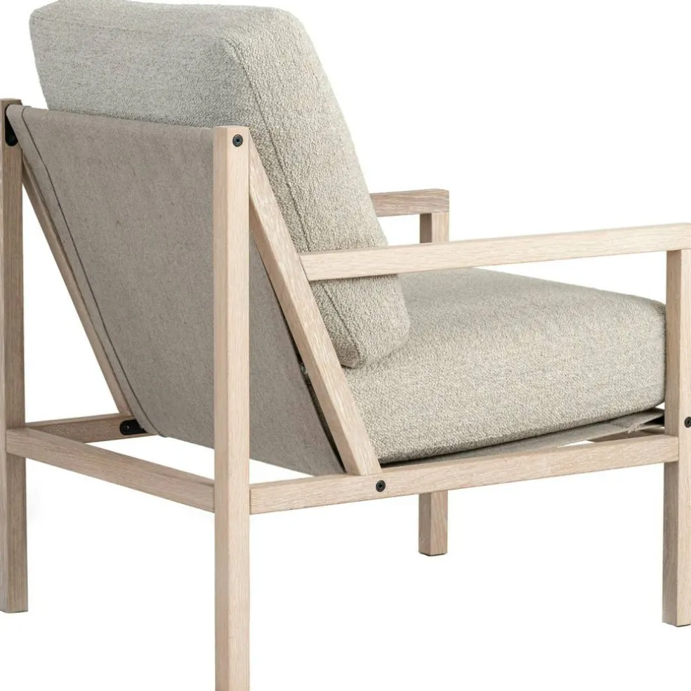 Seventy Five Wood Fåtölj, Vitpigmenterad Ek / Bouclé Sand