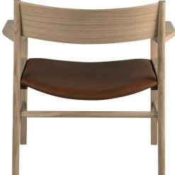 Siza Loungefåtölj, Vitpigmenterad Ek / Konjak Läder