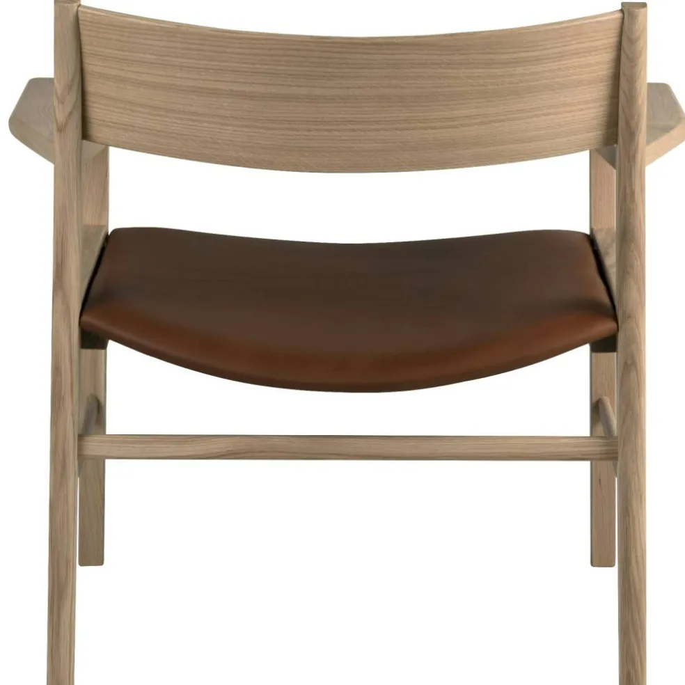 Siza Loungefåtölj, Vitpigmenterad Ek / Mocca Läder