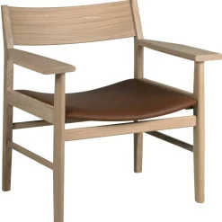 Siza Loungefåtölj, Vitpigmenterad Ek / Mocca Läder