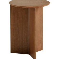 Slit Bord Ø35 cm, Lackad Valnöt
