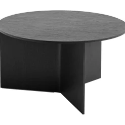 Slit Bord Runt Ø65, Svart Lackad Ek
