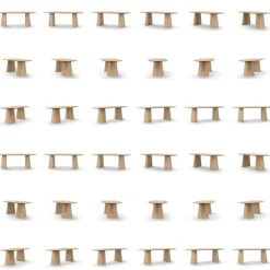 Social Matbord Naturlig Ek, 220 cm