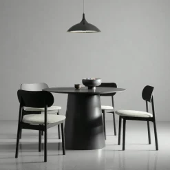 Social Matbord Svart Ek, 110 cm