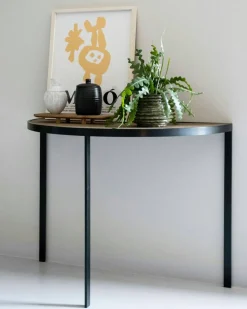 Square Konsolbord 93x46x70 cm, Svart/Burned Walnut