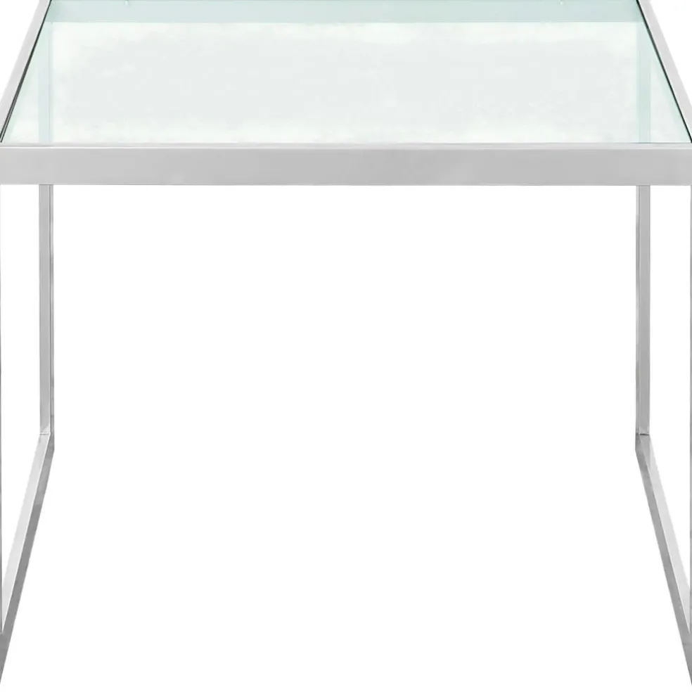 Square Sidobord 41x56x43 cm, Silver Grey/Glas