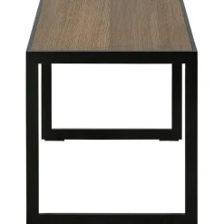 Square Sidobord 41x56x43 cm, Svart/Burned Walnut