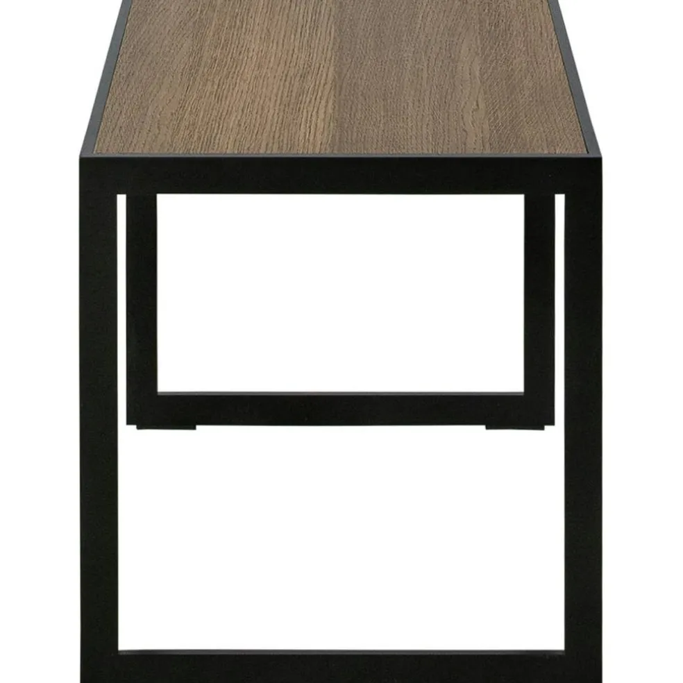 Square Sidobord 41x56x43 cm, Svart/Burned Walnut
