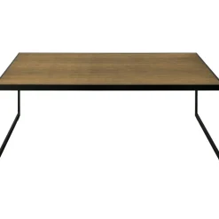 Square Soffbord, 122x62 cm, Svart/Burned Walnut