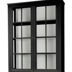 Stockholm 2.0 Vitrin Överskåp 99x34x124, Svart