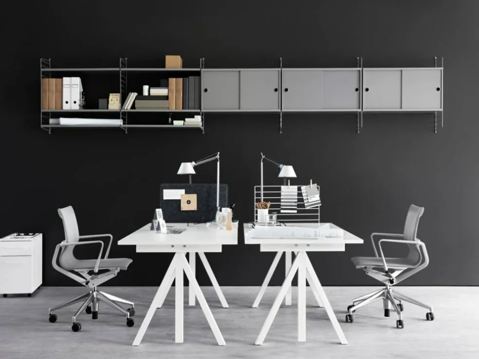 String Works Skrivbordsskiva 140 cm, Vit Laminat