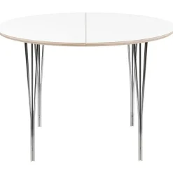 Symphony 82 Matbord,  Ø105 Vit Laminat / Krom