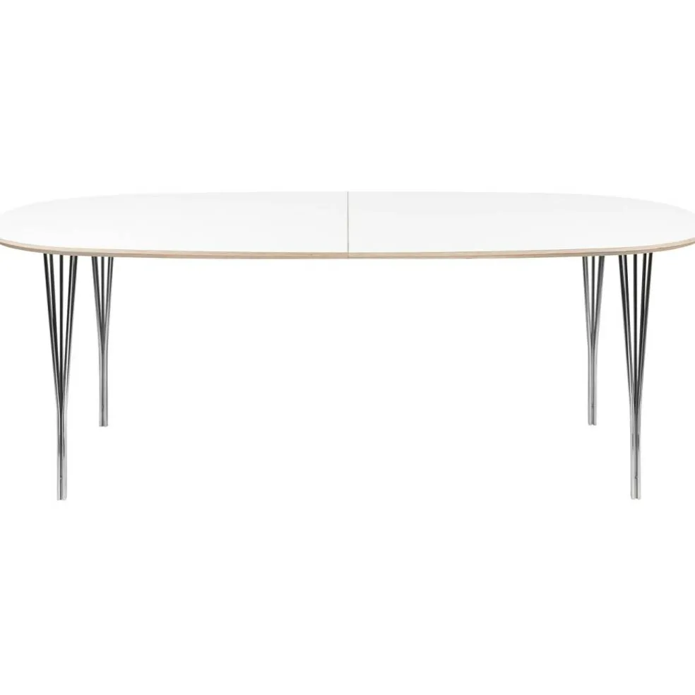 Symphony 78 Matbord, 105x200 Vit Laminat / Krom