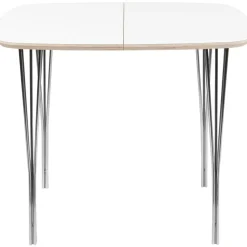 Symphony 86 Matbord,  90x90 Vit Laminat / Krom