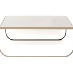 Tati 90 Soffbord Hög, Nougat / Lackat Glas