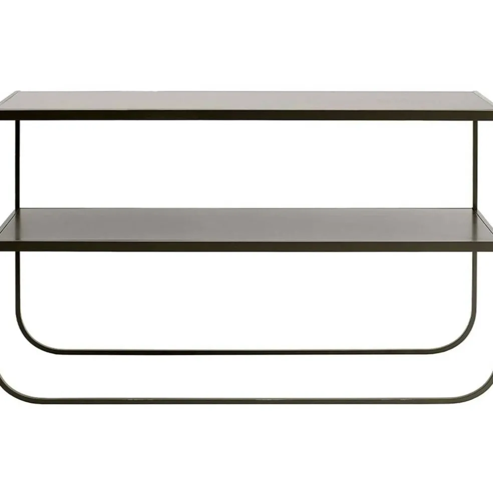 Tati Console 120 Sidobord, Char Grey / Lackat Glas