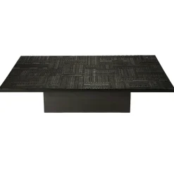 Teak Tabwa Blok Soffbord Svart 170x120 cm