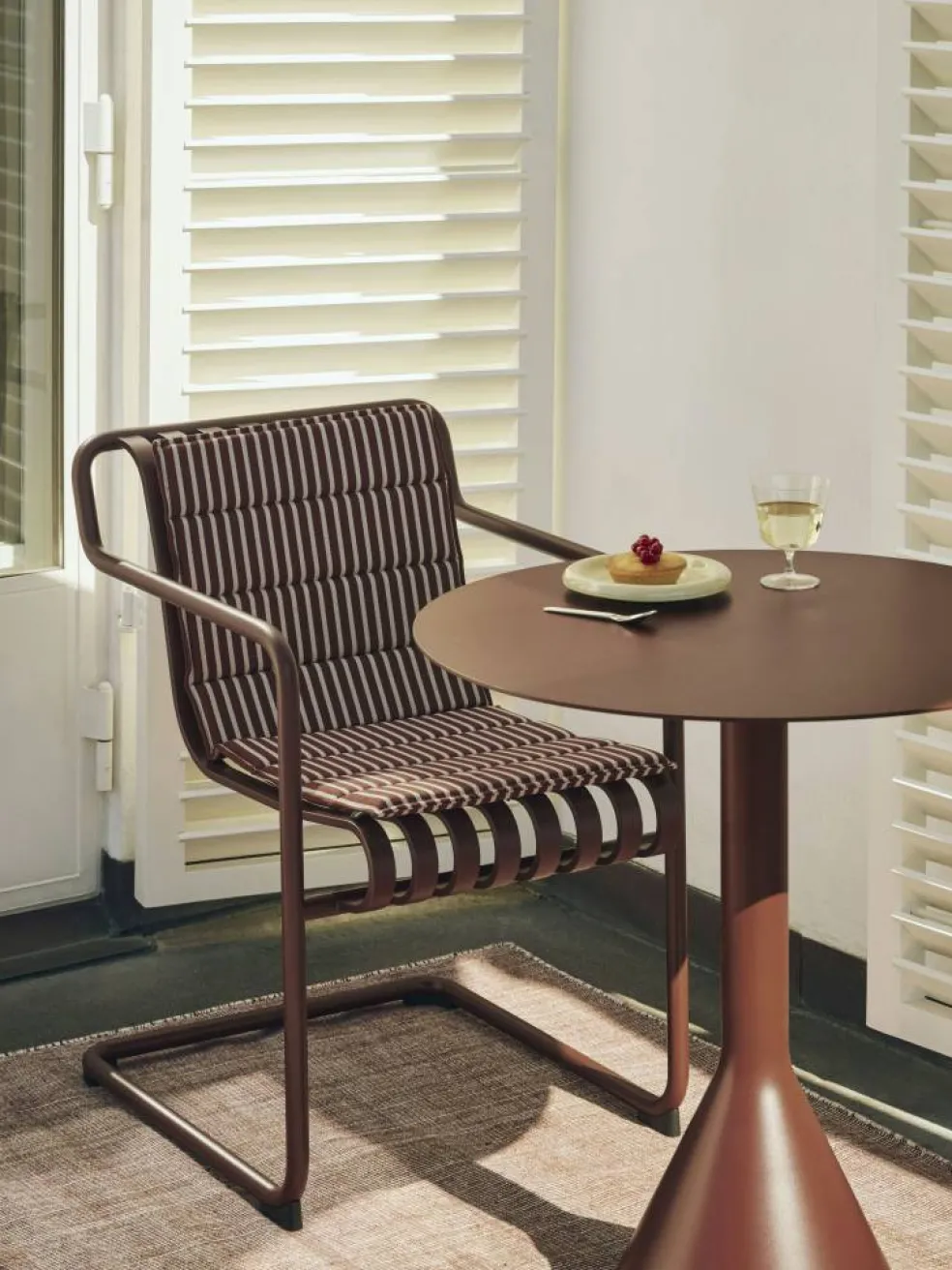 Terrazza Folding Seat Cushion 82x40 cm, Terracotta bold stripe