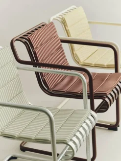 Terrazza Folding Seat Cushion 82x40 cm, Terracotta bold stripe
