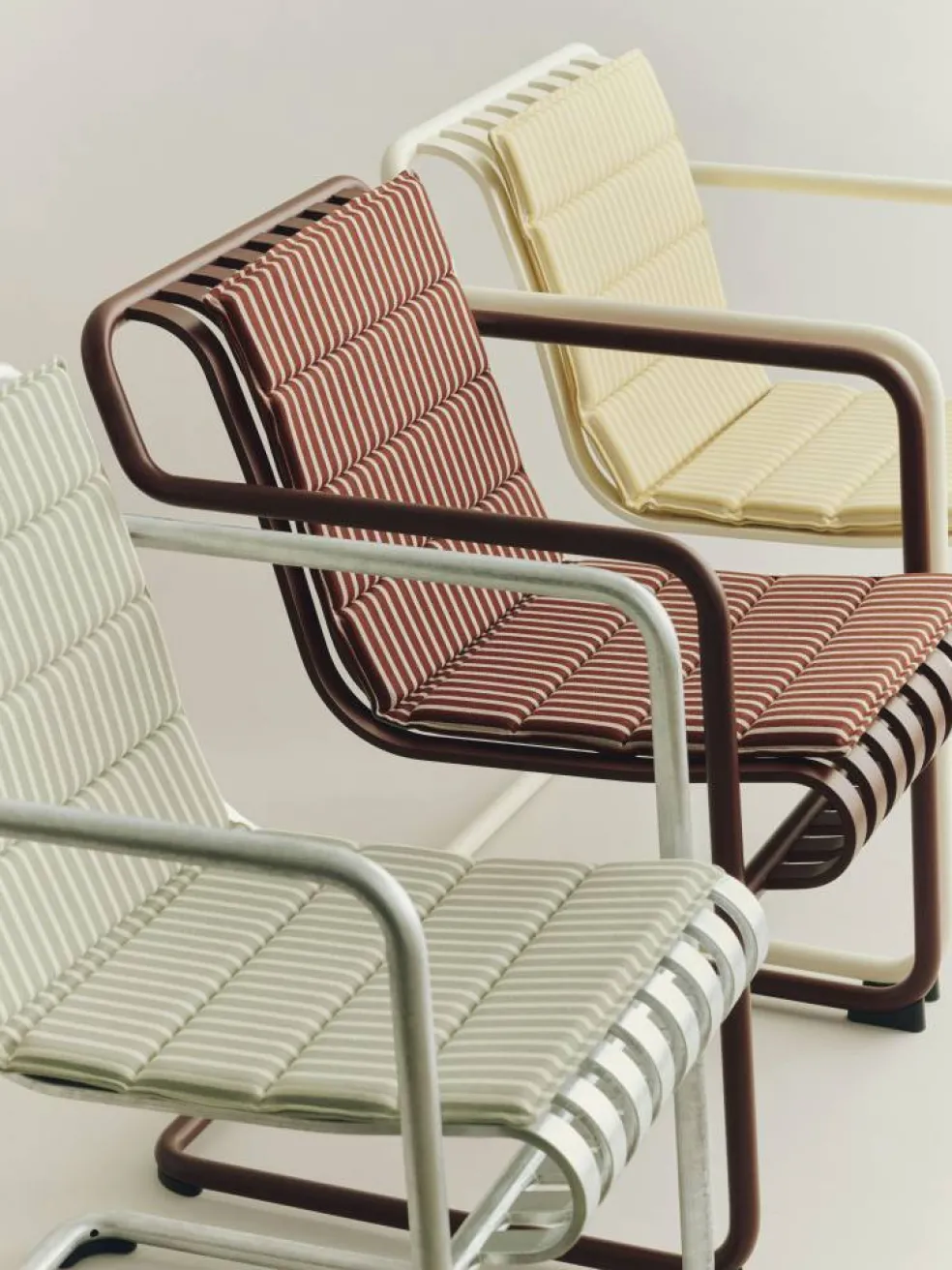 Terrazza Folding Seat Cushion 82x40 cm, Terracotta bold stripe