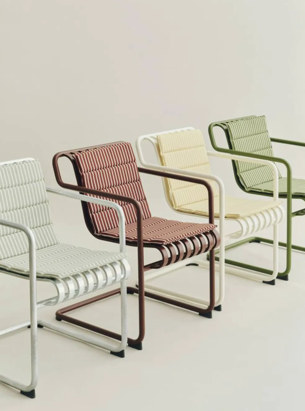 Terrazza Folding Seat Cushion 82x40 cm, Grey bold stripe