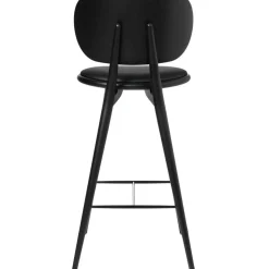 The High Stool Backrest Barstol, Svartlackerad Bok