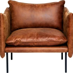 Tiki Fåtölj S W:70 cm, Svarta Ben / Skinn Vintage Rangers