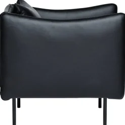 Tiki Fåtölj S W:70 cm, Svarta Ben / Skinn Elmosoft Svart