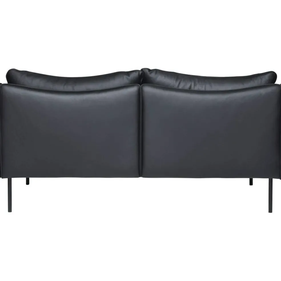 Tiki Soffa 3-Sits, Svarta Ben / Skinn Elmosoft Svart