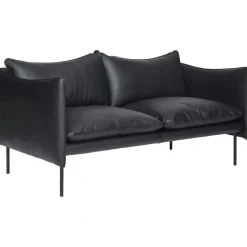 Tiki Soffa 3-Sits, Svarta Ben / Skinn Elmosoft Svart
