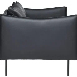 Tiki Soffa 3-Sits, Svarta Ben / Skinn Elmosoft Svart