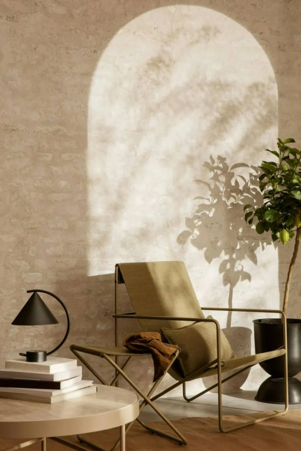 Travertine Soffbord Cashmere Ø70,5 cm