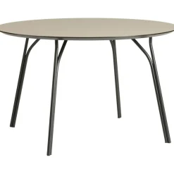 Tree Matbord Ø120, Beige Topp / Svarta Ben