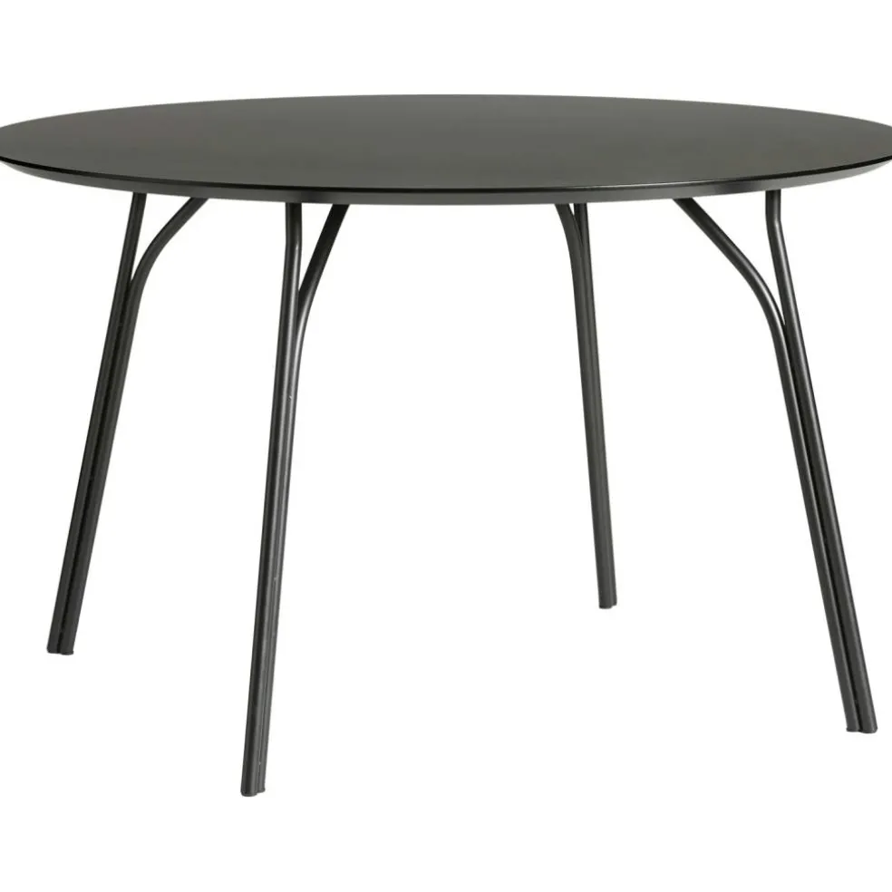 Tree Matbord Ø120, Svart Topp / Svarta Ben