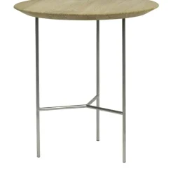 Tribeca Soffbord Rustikt Oljad Ek / Satinkromat Stål, 110 cm