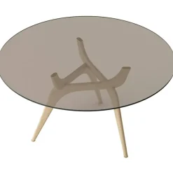 Triiio Matbord Ø135 cm, Rökt Ek / Bronsfärgat Glas
