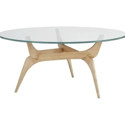 Triiio Soffbord Ø90 cm, Oljad Valnöt / Klarglas
