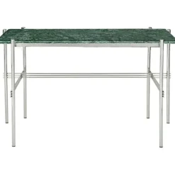 TS Skrivbord 60x120 cm, Polerat Stål / Vit Carraramarmor