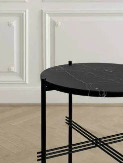 TS Soffbord 80 cm, Mässing / Grön Guatemalamarmor