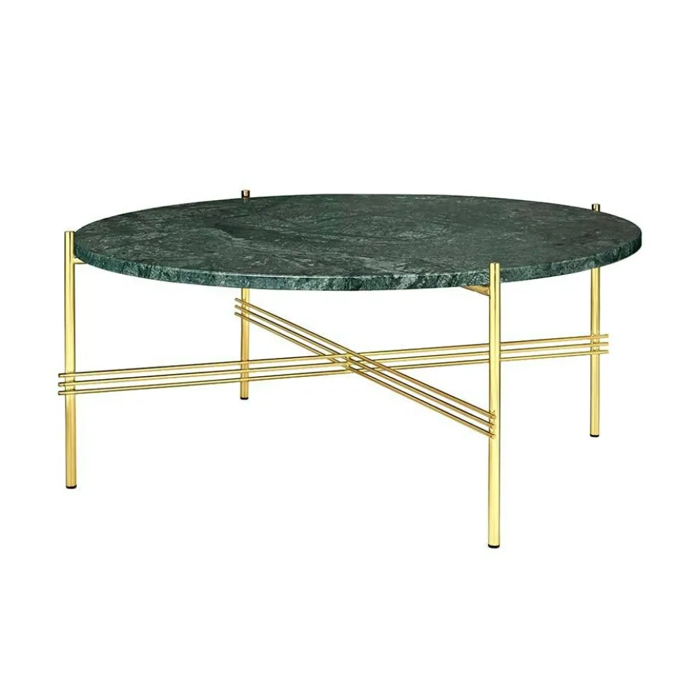 TS Soffbord 80 cm, Svart / Grön Guatemalamarmor