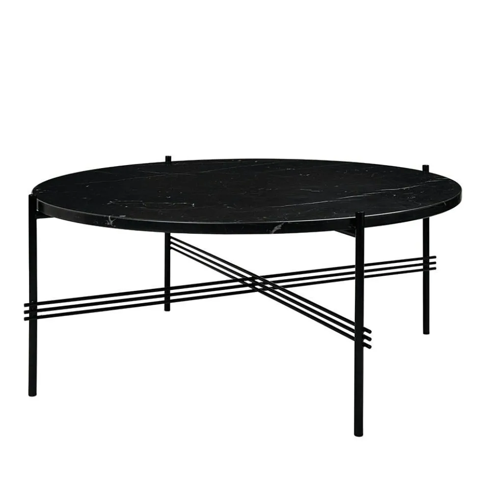 TS Soffbord 80 cm, Svart / Svart Marquinamarmor